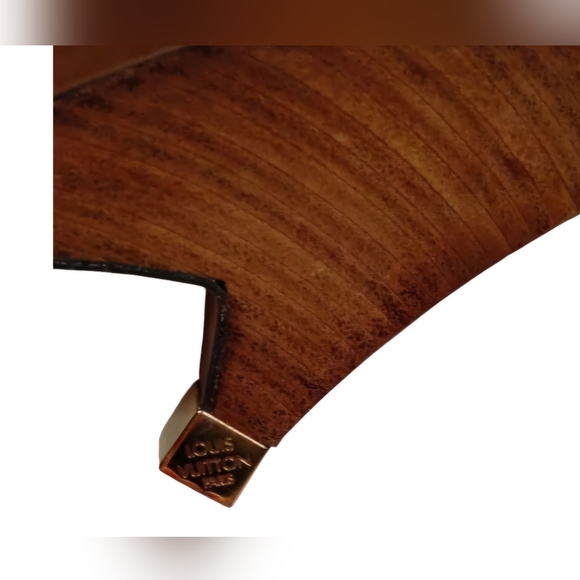 🔥EUC Louis Vuitton Mule  Wooden Heels Slides Sandal  Leather - Picture 11 of 14